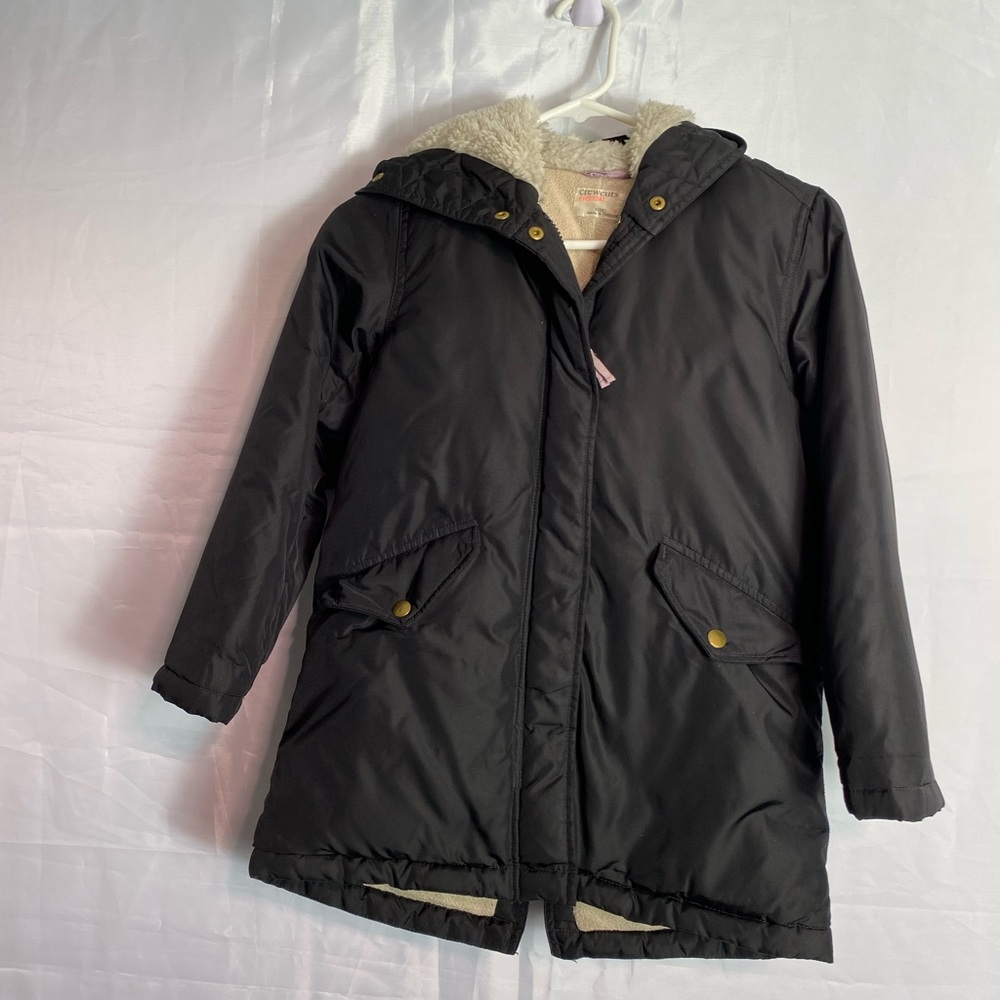 Crewcuts Black Puffer Coat with Cream Sherpa Lining